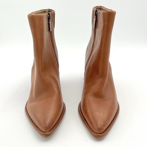 Blondo Emmalyn Waterproof 6M Brown Tan Leather Zip Ankle Boots Booties - Picture 7 of 13